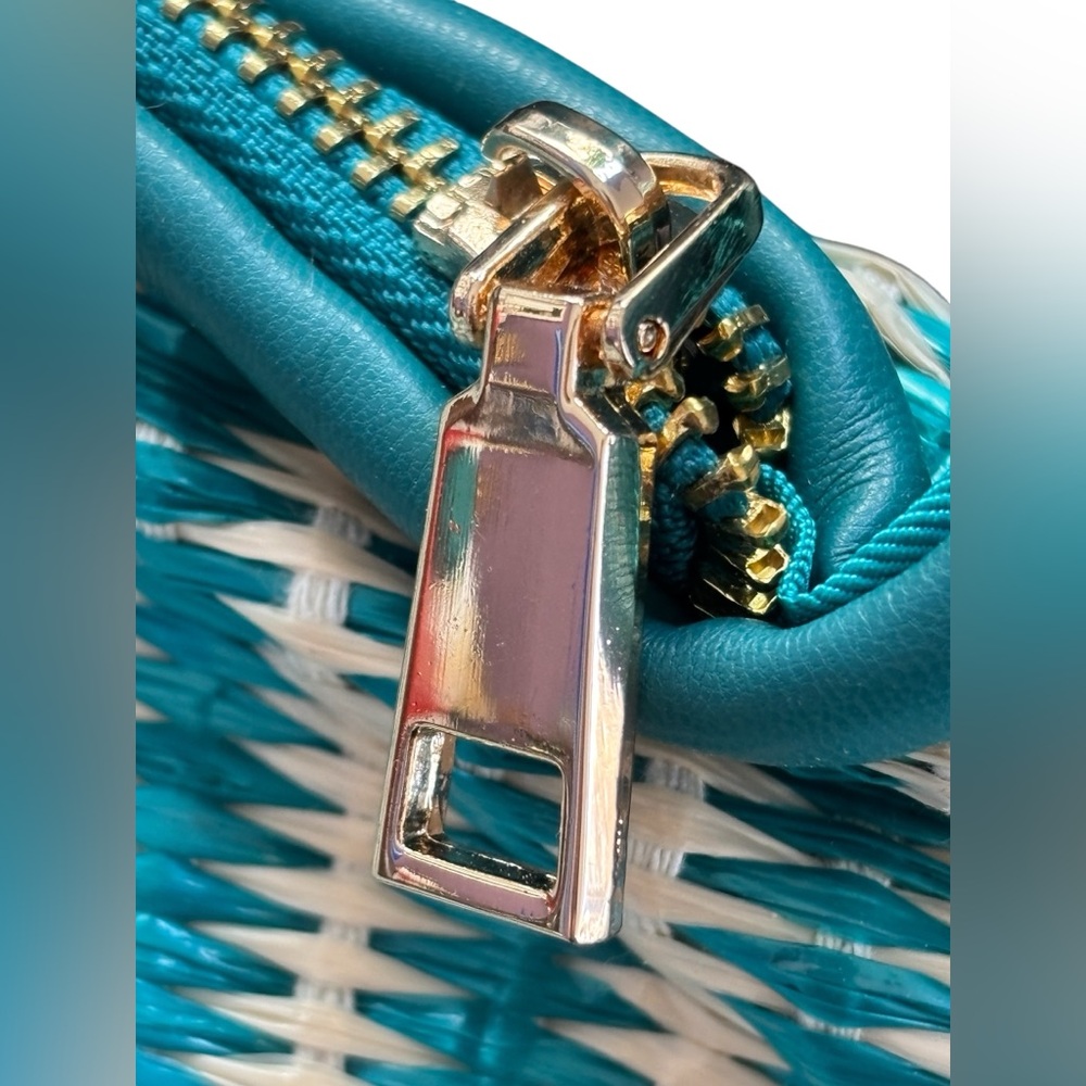 NWT Melie Bianco Anthropologie Brigitte Striped Raffia Large Beachy Bag Summer - Picture 12 of 15